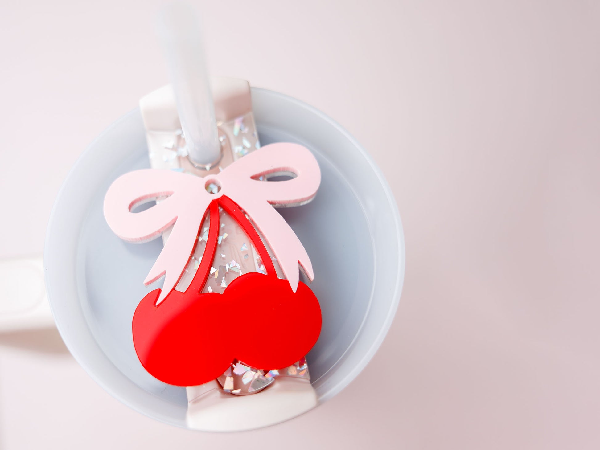 Bow Cherry Stanley Tumbler Name Tag - MaiCre8tions