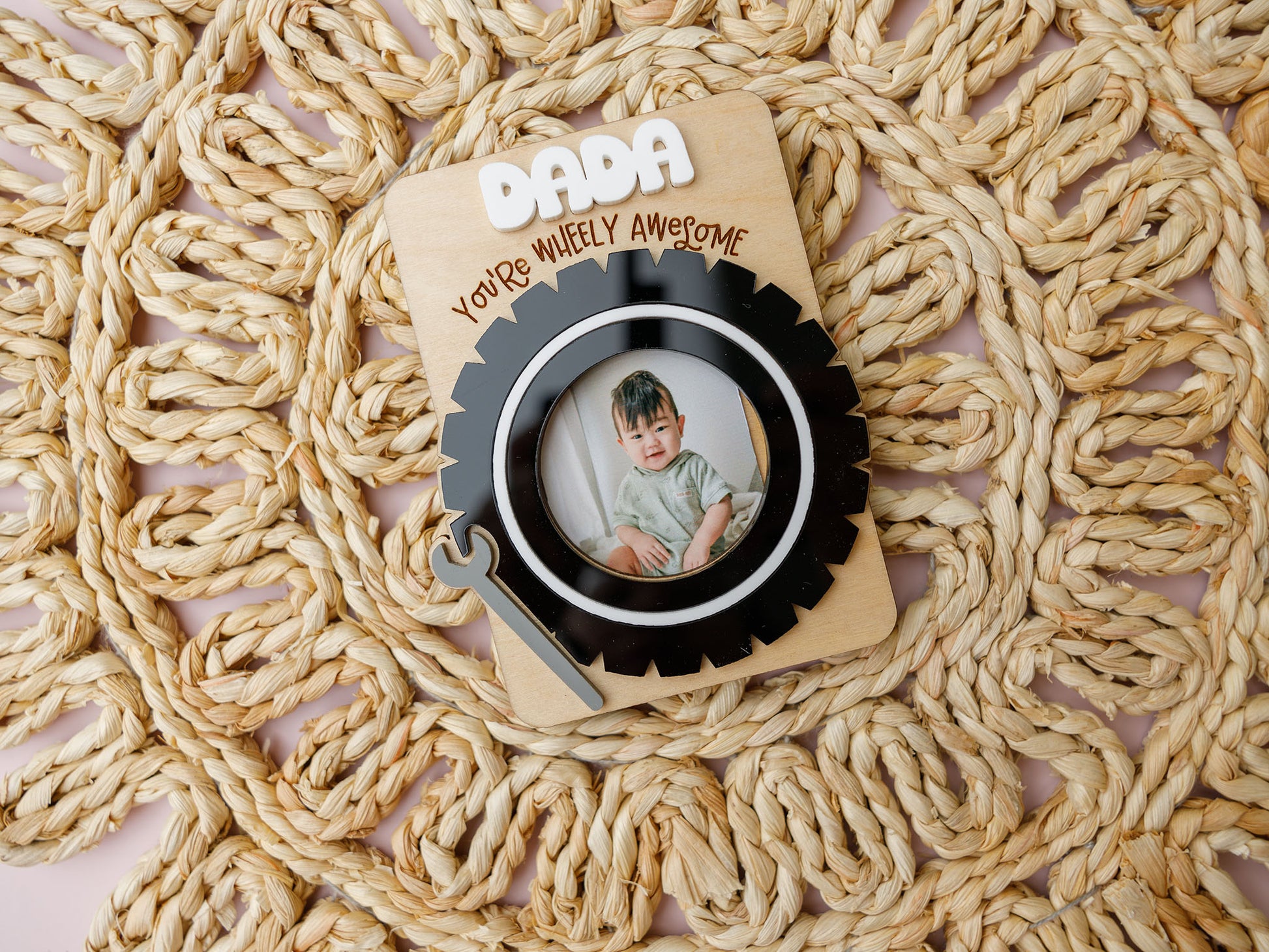 Fridge magnet photo frame Father's day- you're wheely awesome