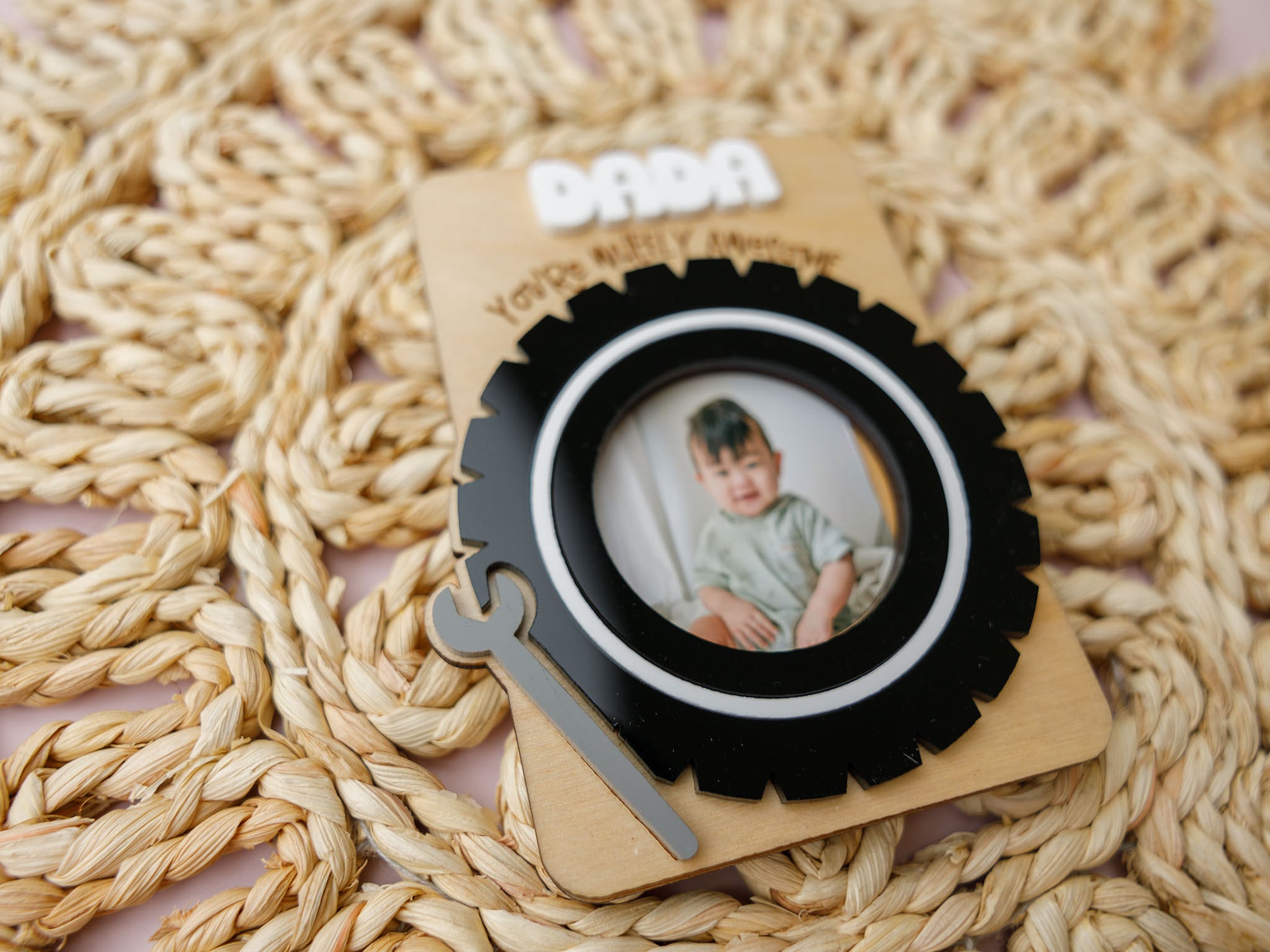 Fridge magnet photo frame Father's day- you're wheely awesome