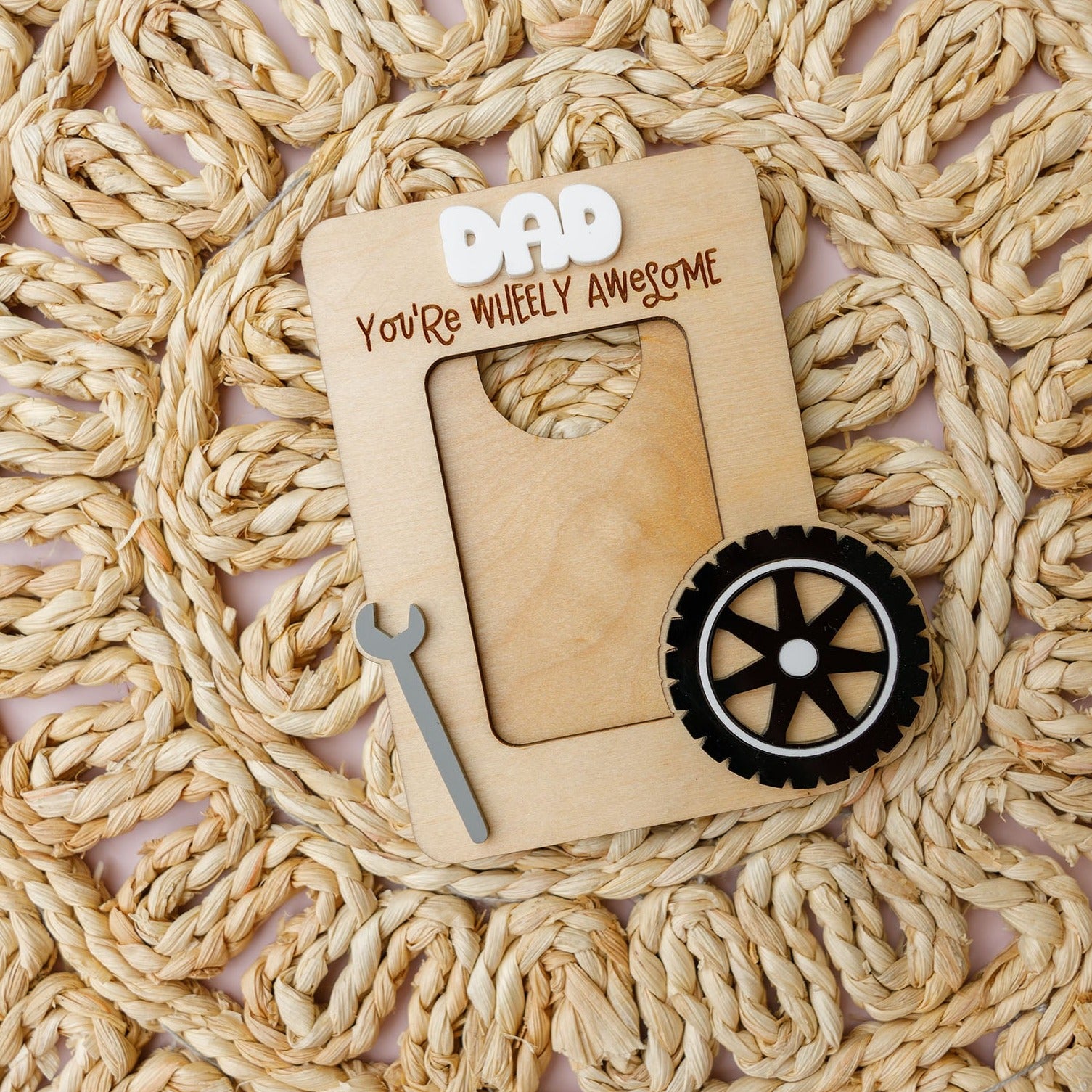 Fridge magnet photo frame Father's day- you're wheely awesome