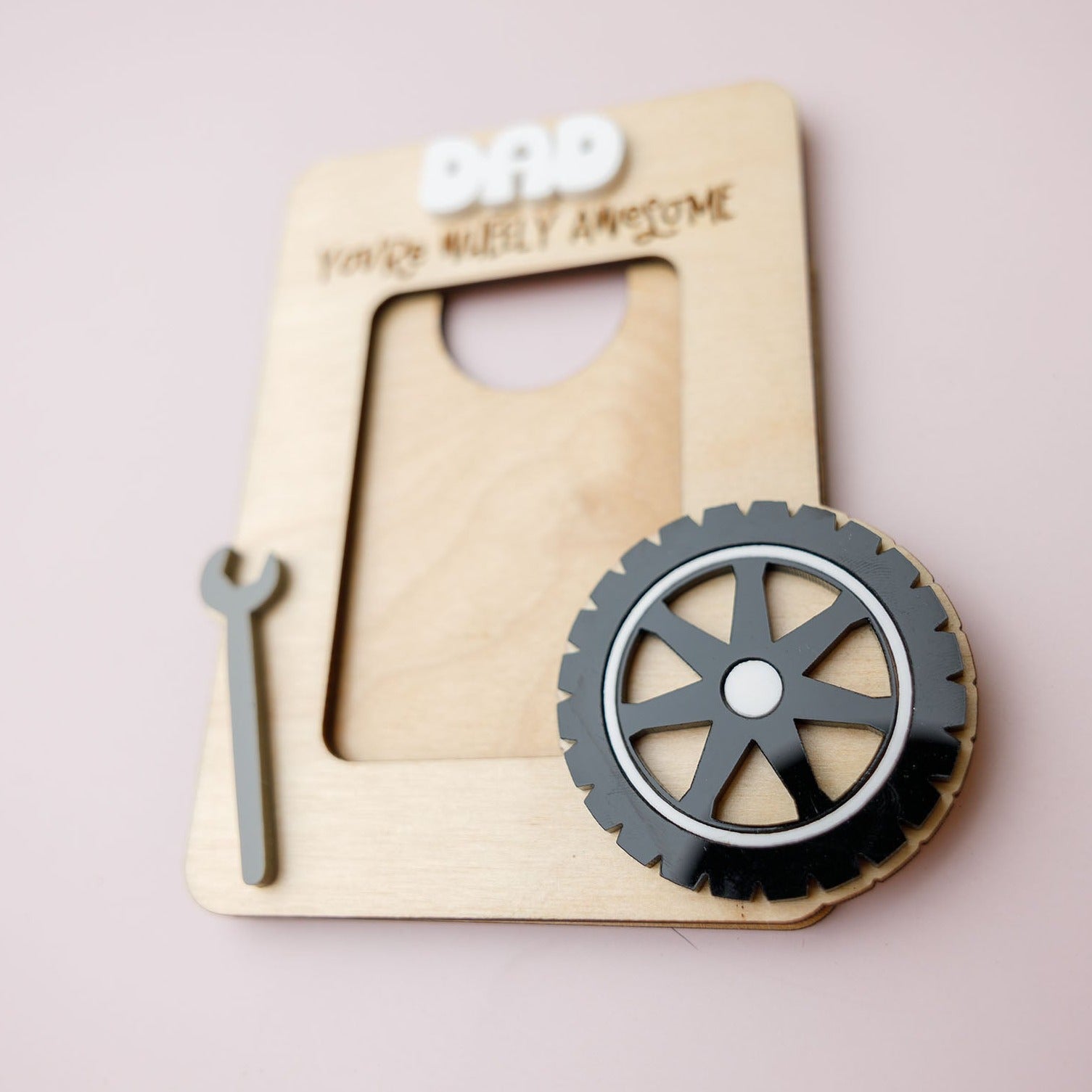 Fridge magnet photo frame Father's day- you're wheely awesome