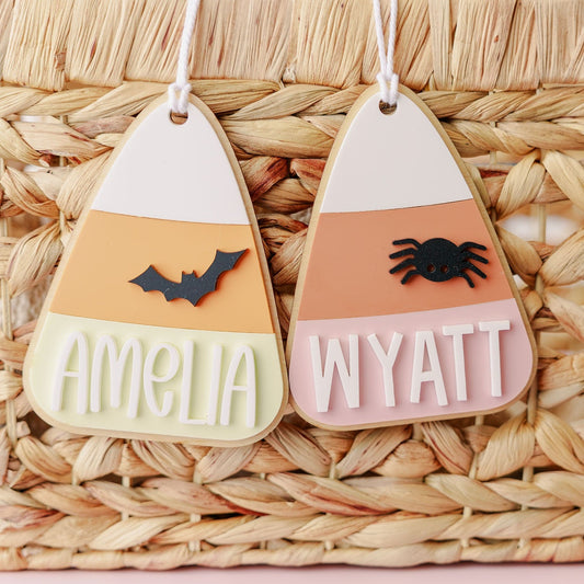 3D Candy Corn Boo Basket Name Tag - MaiCre8tions