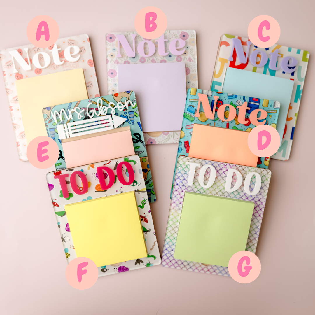 Acrylic sticky note holder for teachers appreciation week