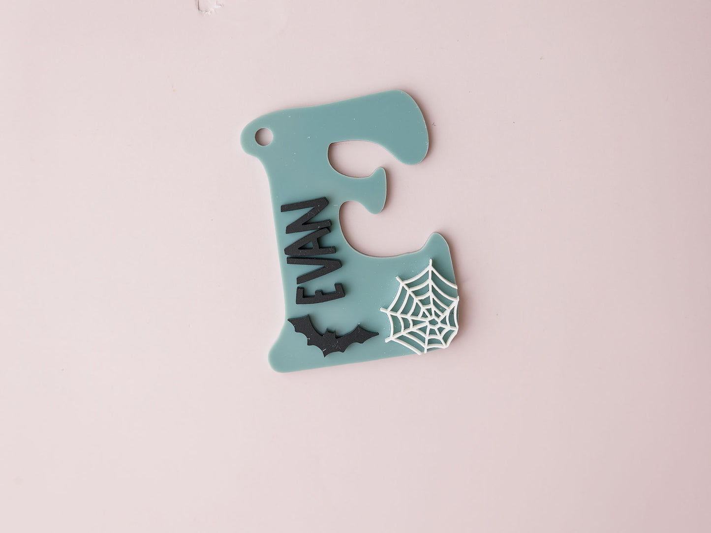 Retro Initial Halloween Basket Tag