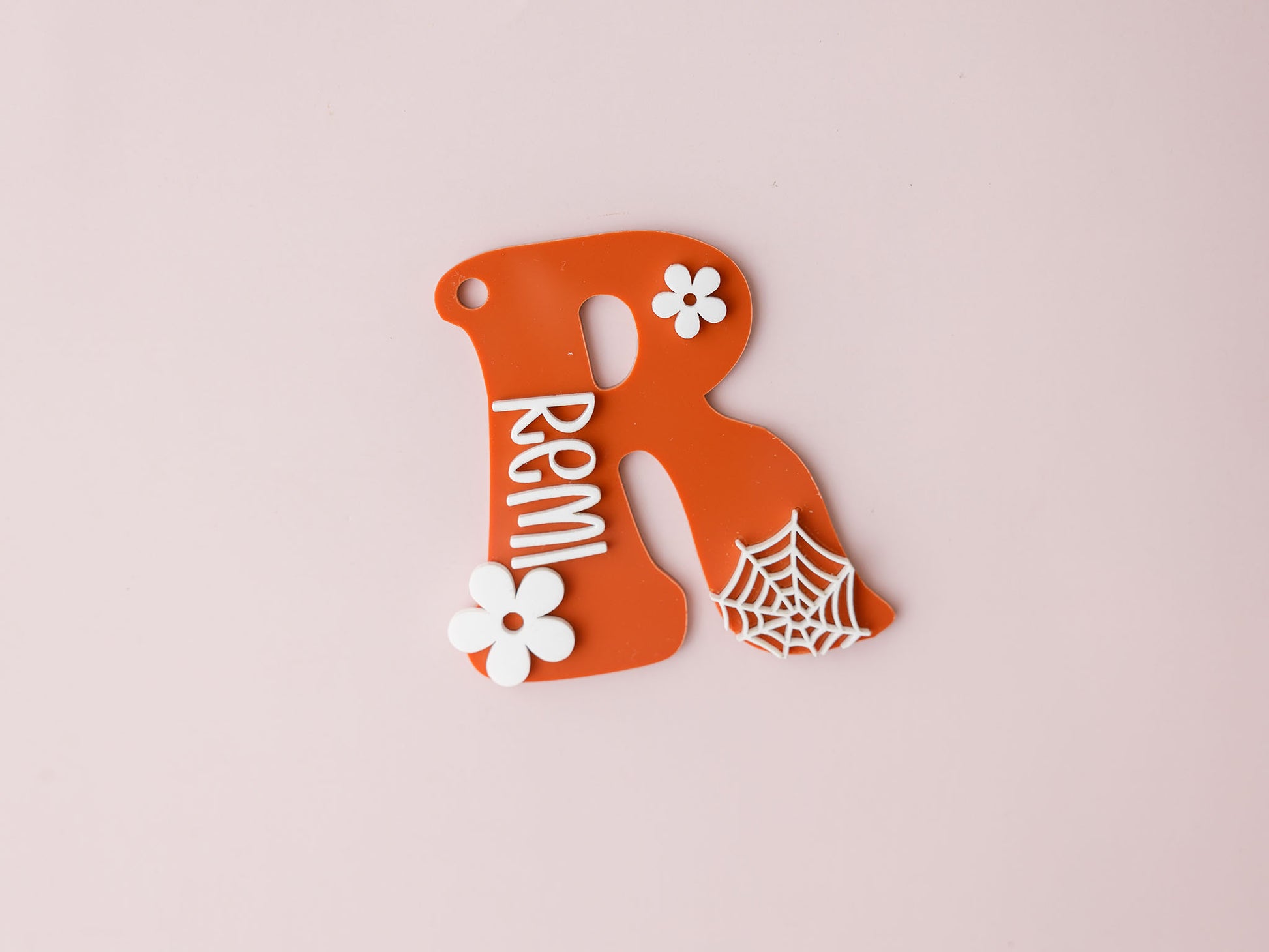 Retro Initial Halloween Basket Tag