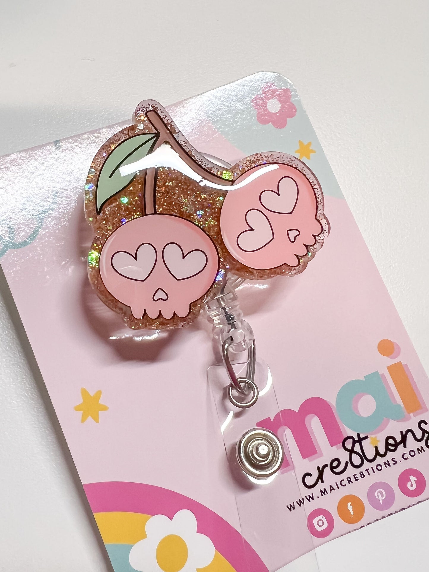 Skull Cherries Badge reels