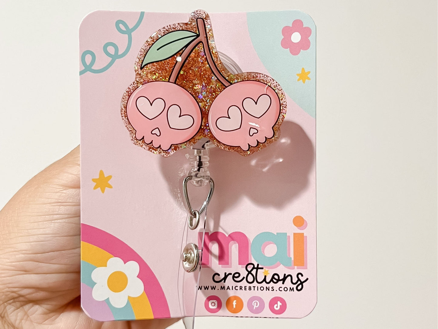 Skull Cherries Badge reels