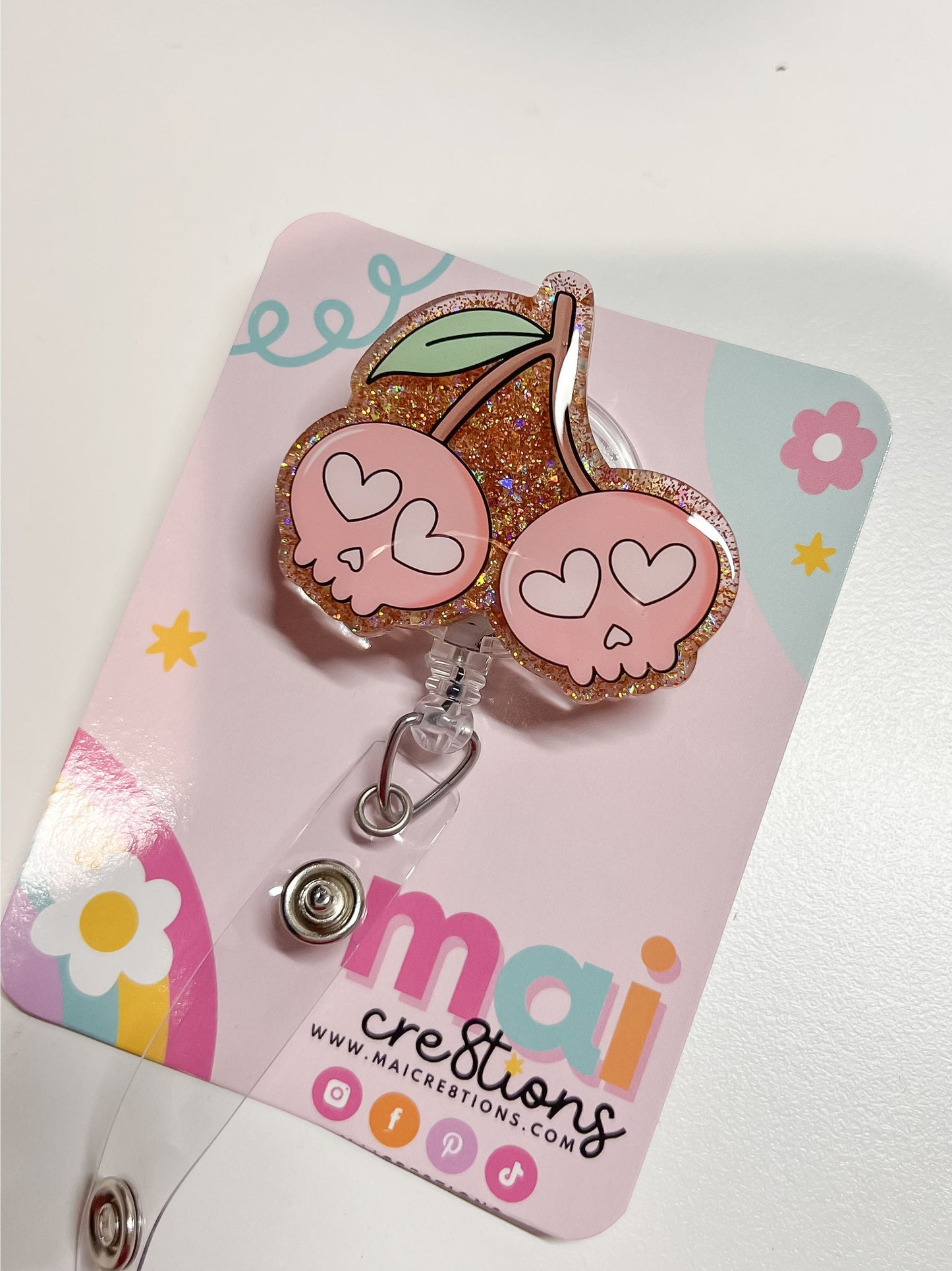 Skull Cherries Badge reels