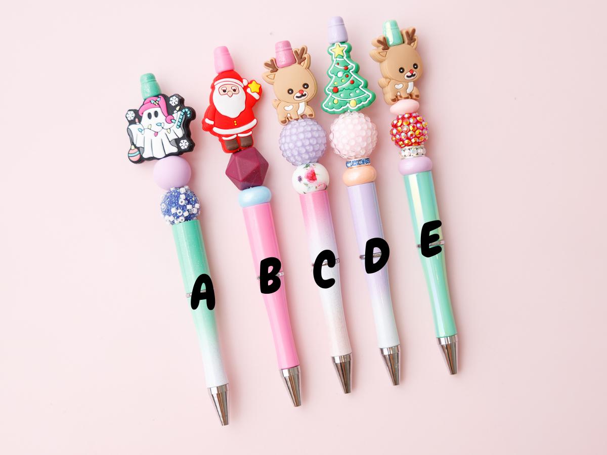 Christmas beaded Iridescent opal pens
