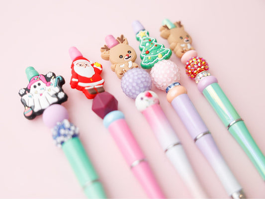 Christmas beaded Iridescent opal pens