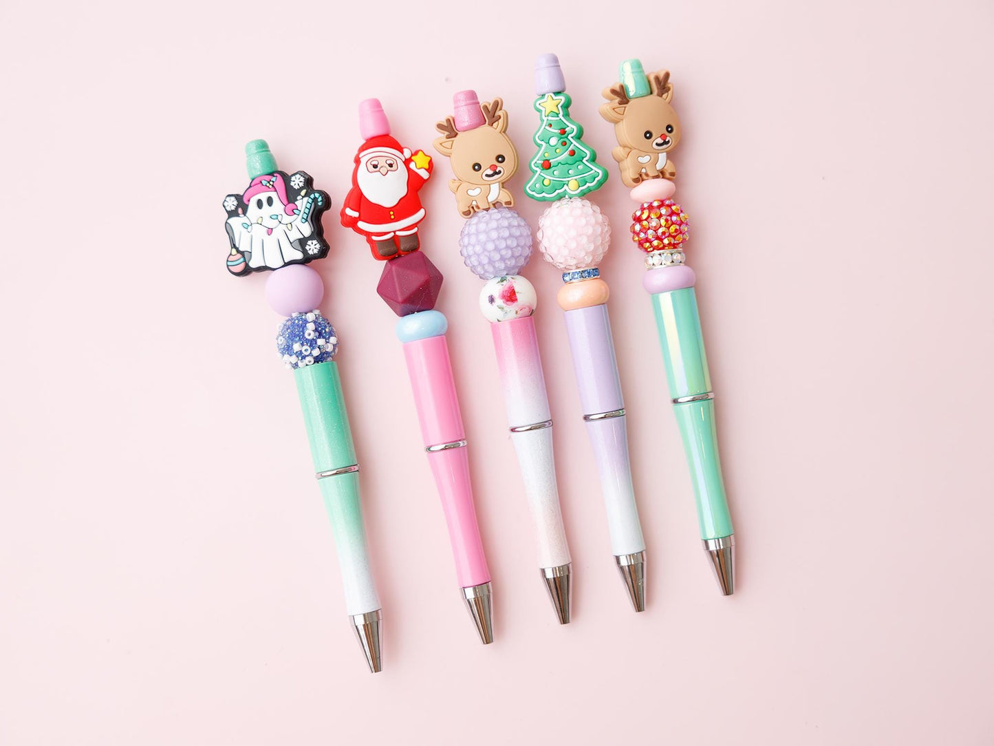 Christmas beaded Iridescent opal pens