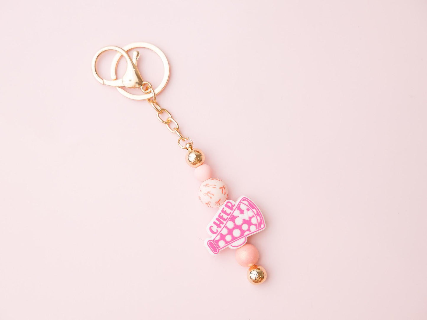 cheer bow beaded keychain