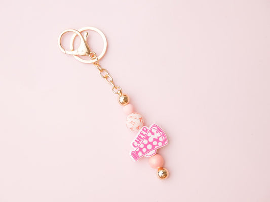cheer bow beaded keychain