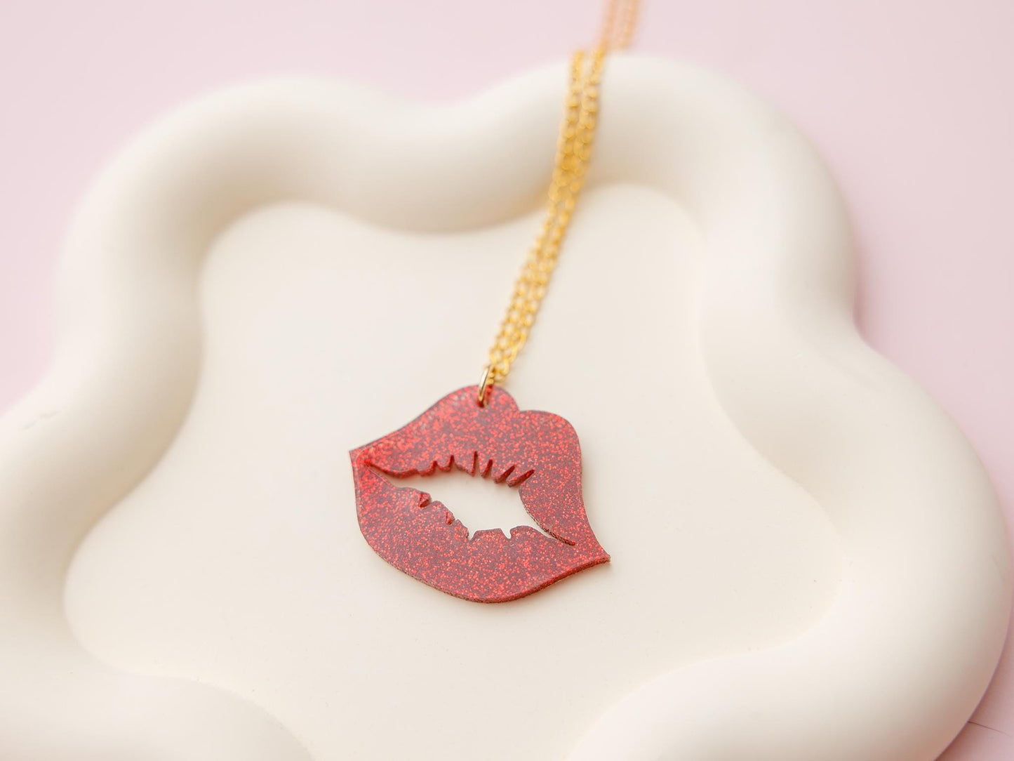 Lips Valentines Acrylic necklace