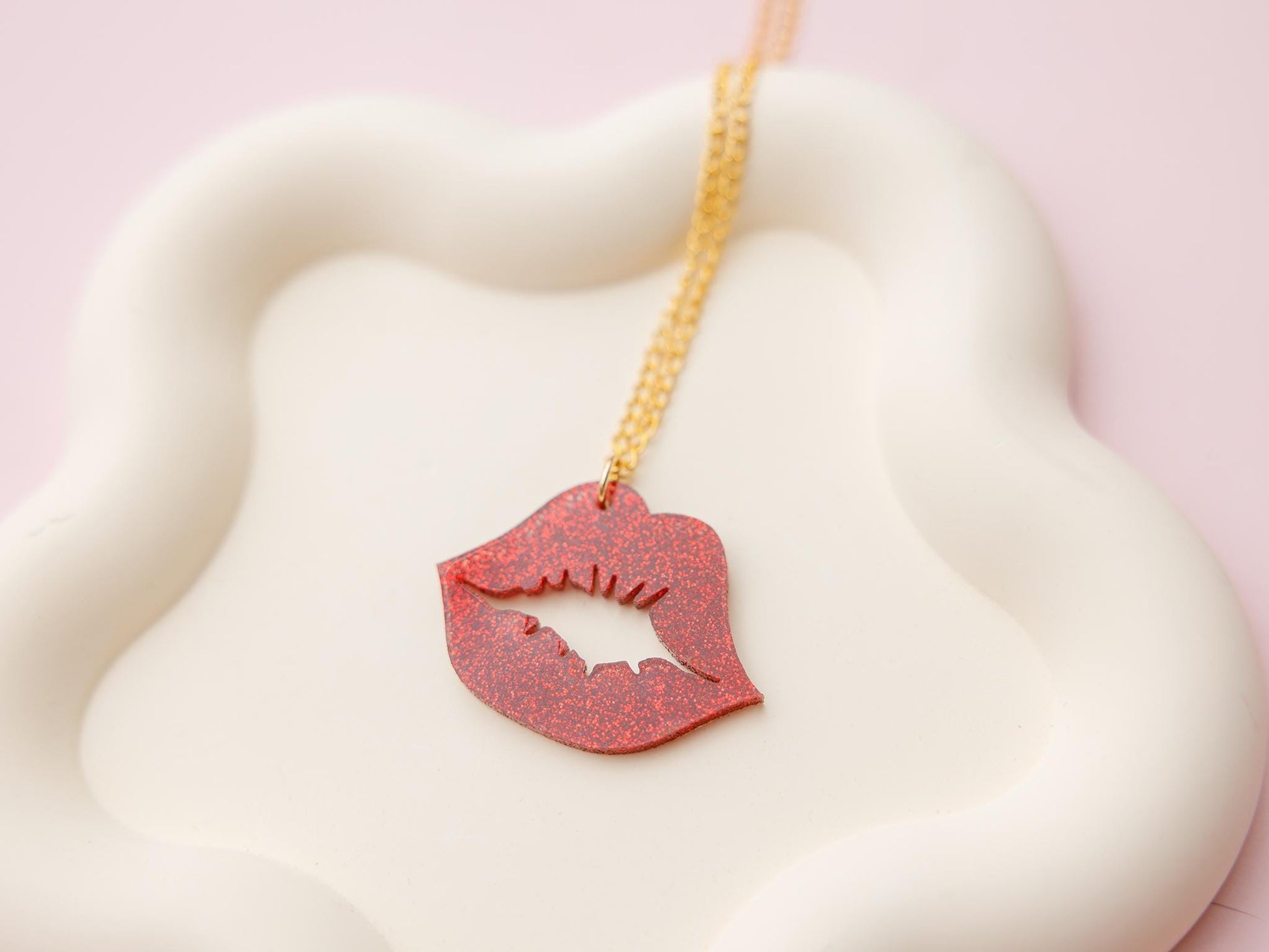 Lips Valentines Acrylic necklace