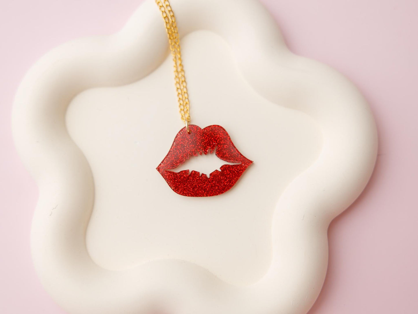 Lips Valentines Acrylic necklace