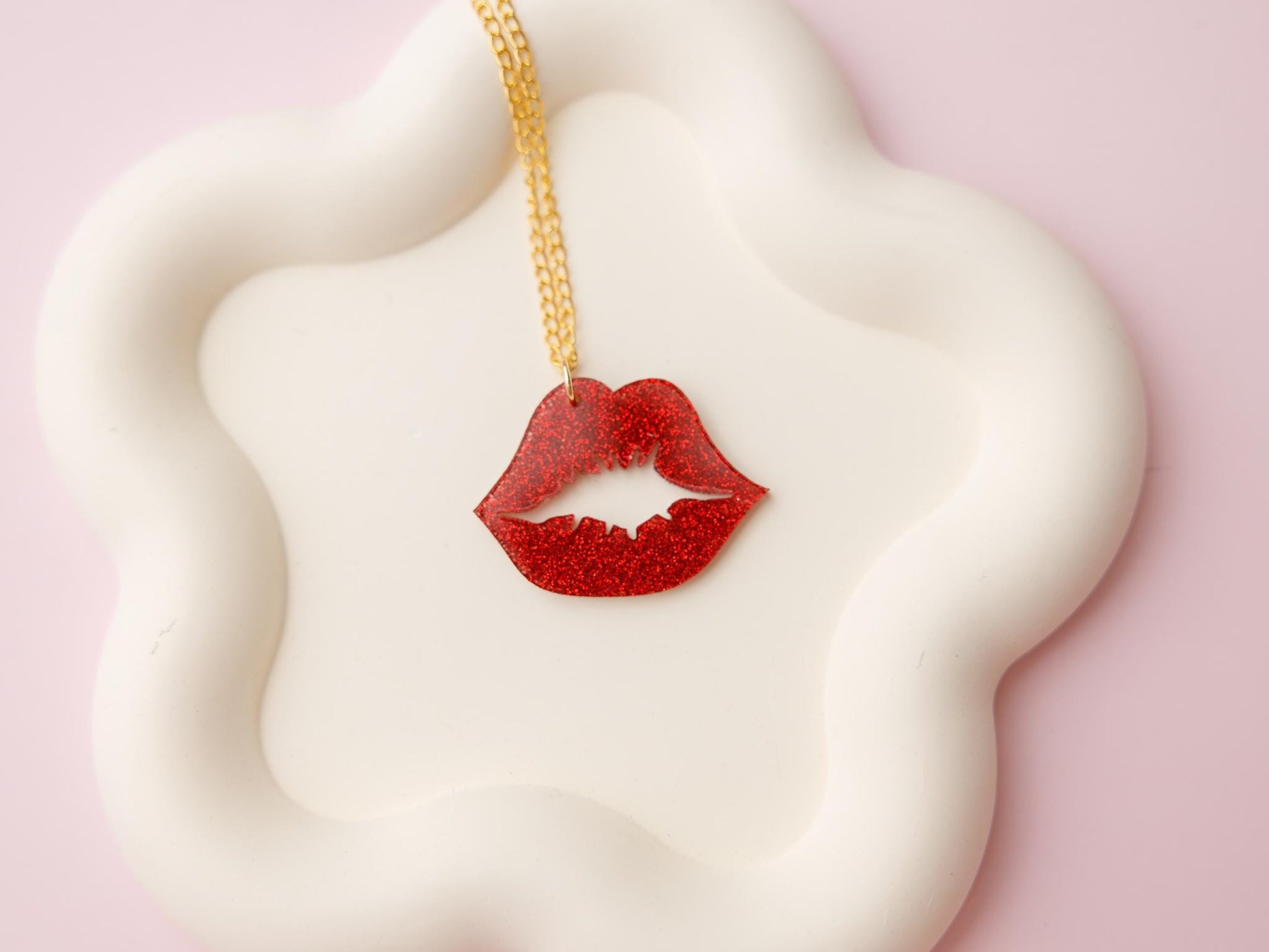 Lips Valentines Acrylic necklace