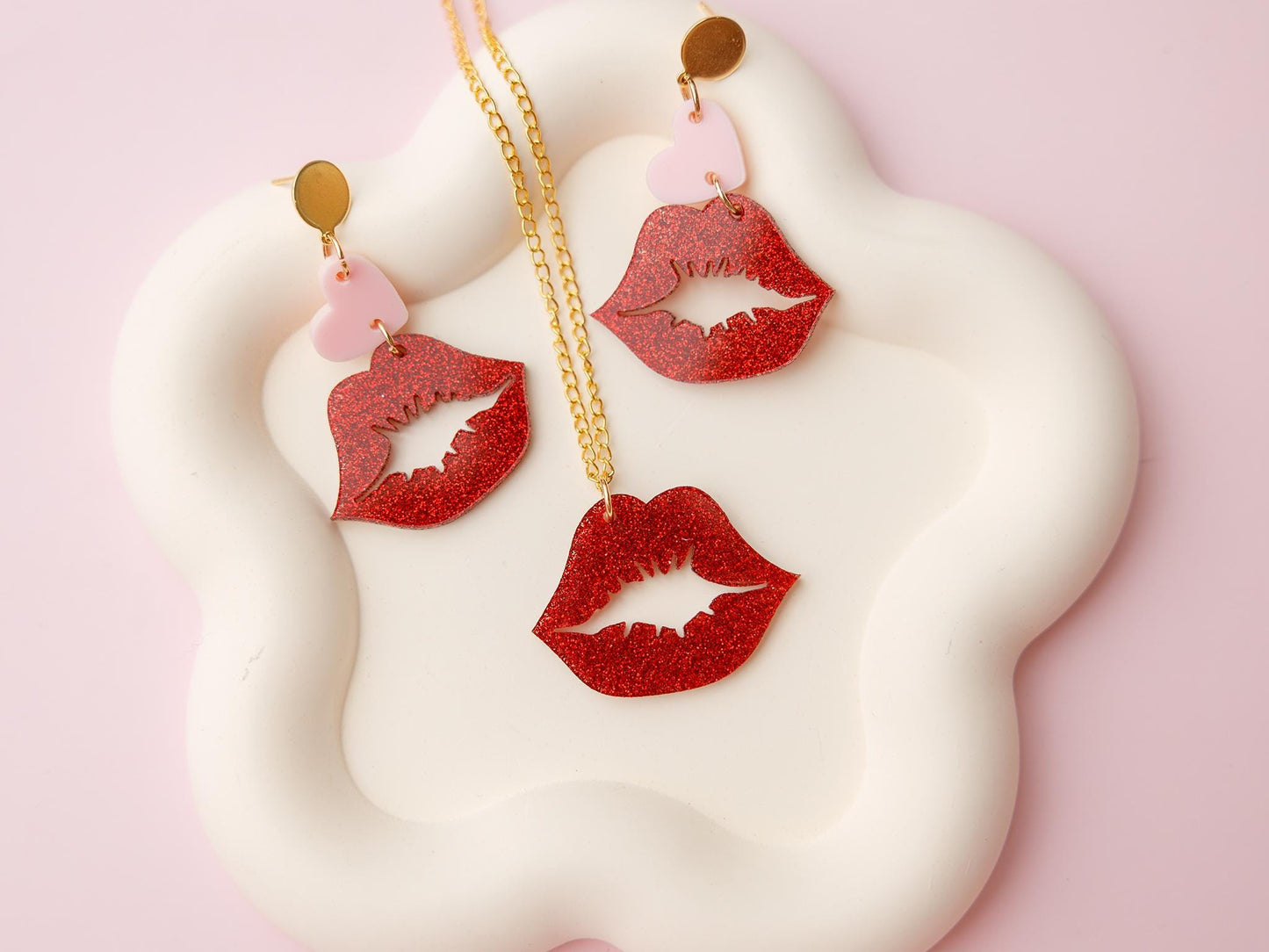 Lips Valentines Acrylic necklace