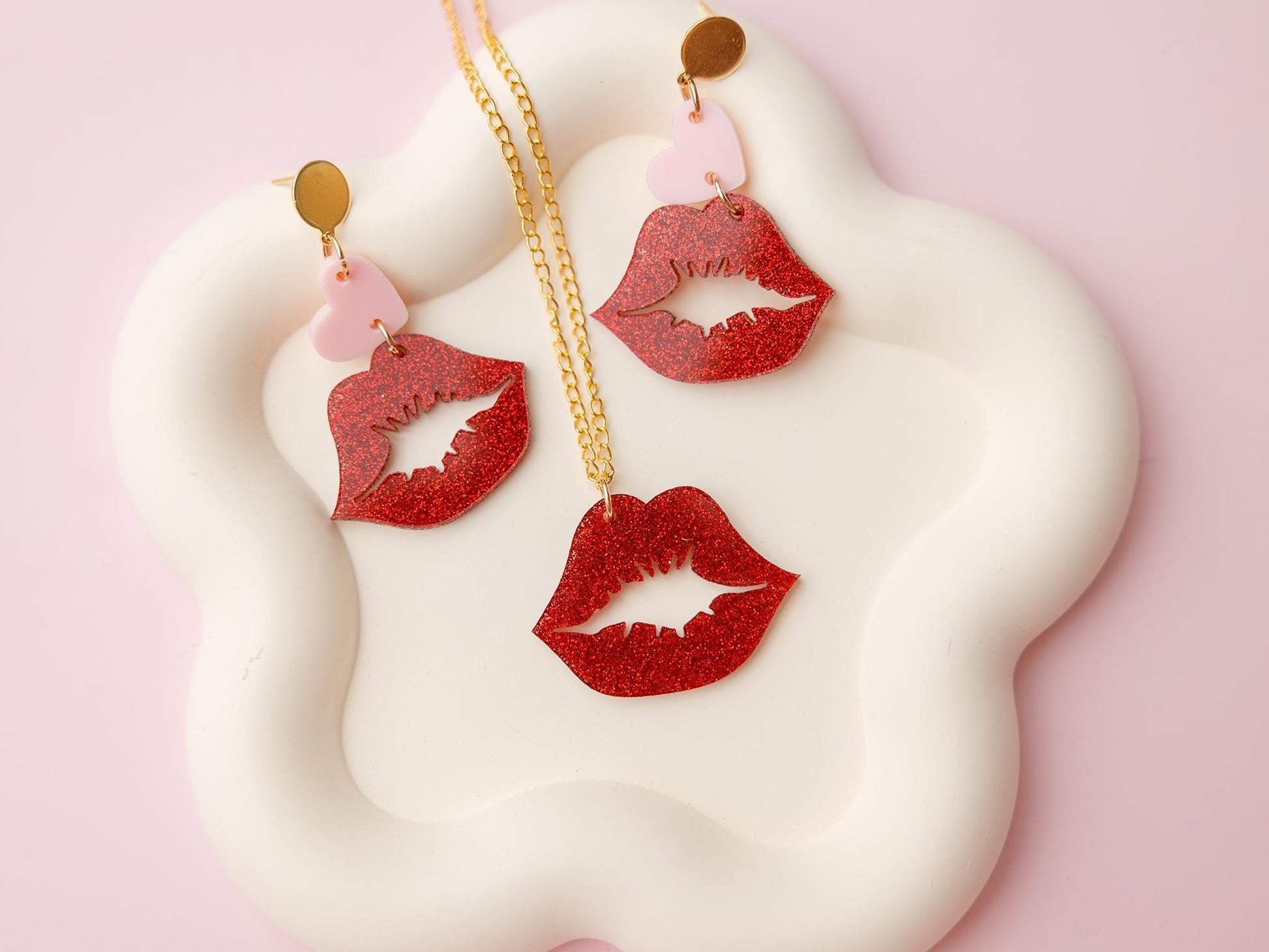 Lips Valentines Acrylic necklace