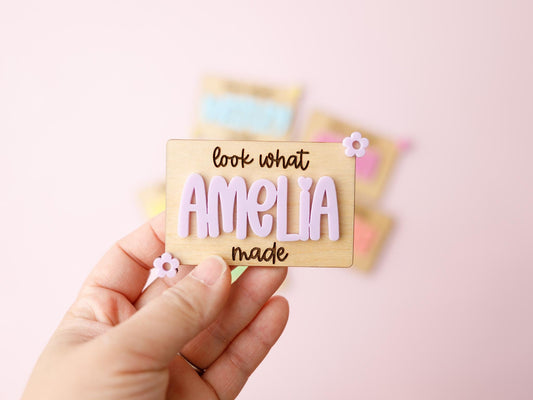 Look what I made magnet for kids art work, Personalized fridge magnet for kids, Kid's Art Display Magnet, Custom Fridge Magnet,