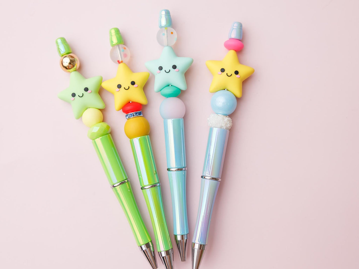 Cute stars beaded iridescent pen for teachers