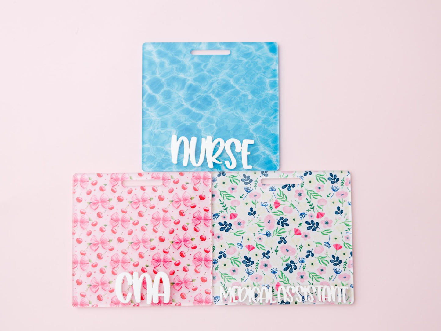 Coquette Bow Cherry Personalized Badge Buddy for Nurses