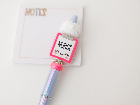 Nurse Clipboard beaded pen