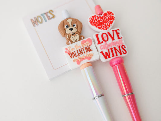 Valentines Day Beaded pen Dog lover beaded pen