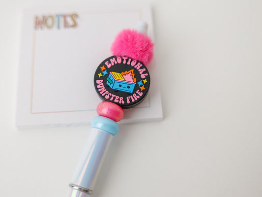 Emotional Dumpster fire beaded pen