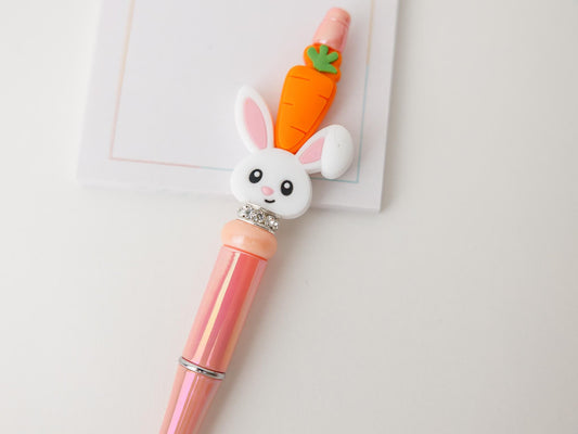 Easter bunny with carrot beaded pen Easter gift for Teachers