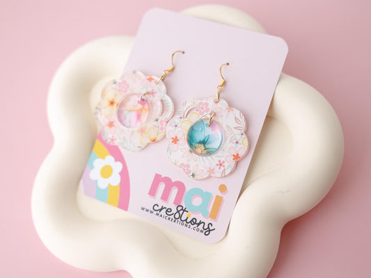 Flower Acrylic Earrings Easter Earrings for women Gift for Mom Spring Acrylic Earrings