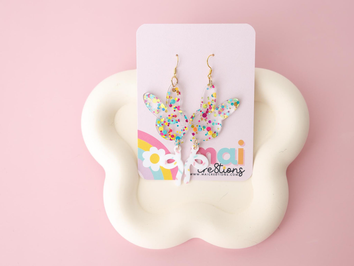 Bunny Balloons Earrings for women Gift for Mom Purple Spring earrings for girls