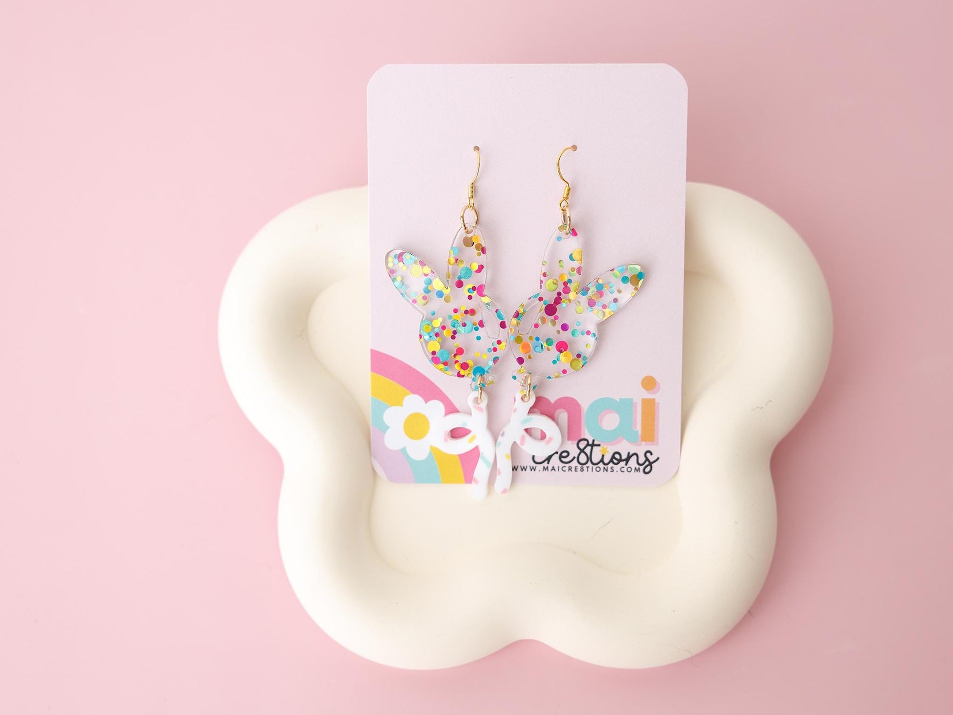 Bunny Balloons Earrings for women Gift for Mom Purple Spring earrings for girls