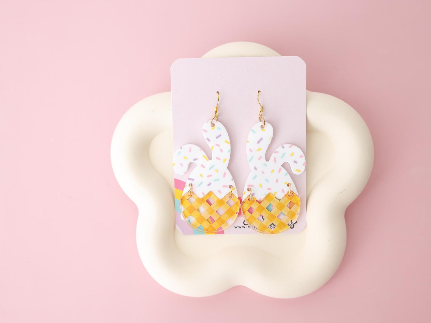 Bunny Head broken egg Earrings for women Gift for Mom