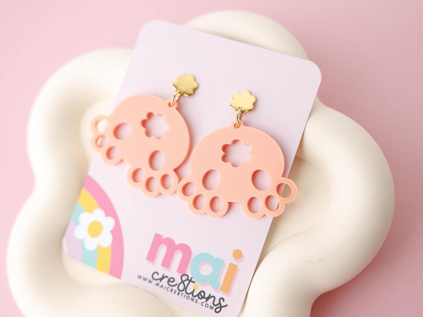 Bunny Butt Acrylic Easter Earrings for women Gift for Mom