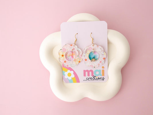 Flower Acrylic Earrings Easter Earrings for women Gift for Mom Spring Acrylic Earrings