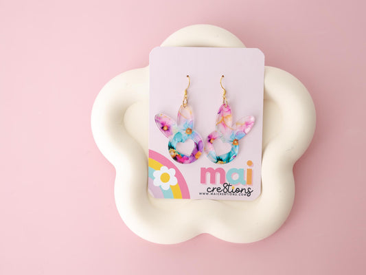 Bunny heart Easter Earrings for women Gift for Mom Custom acrylic earrings