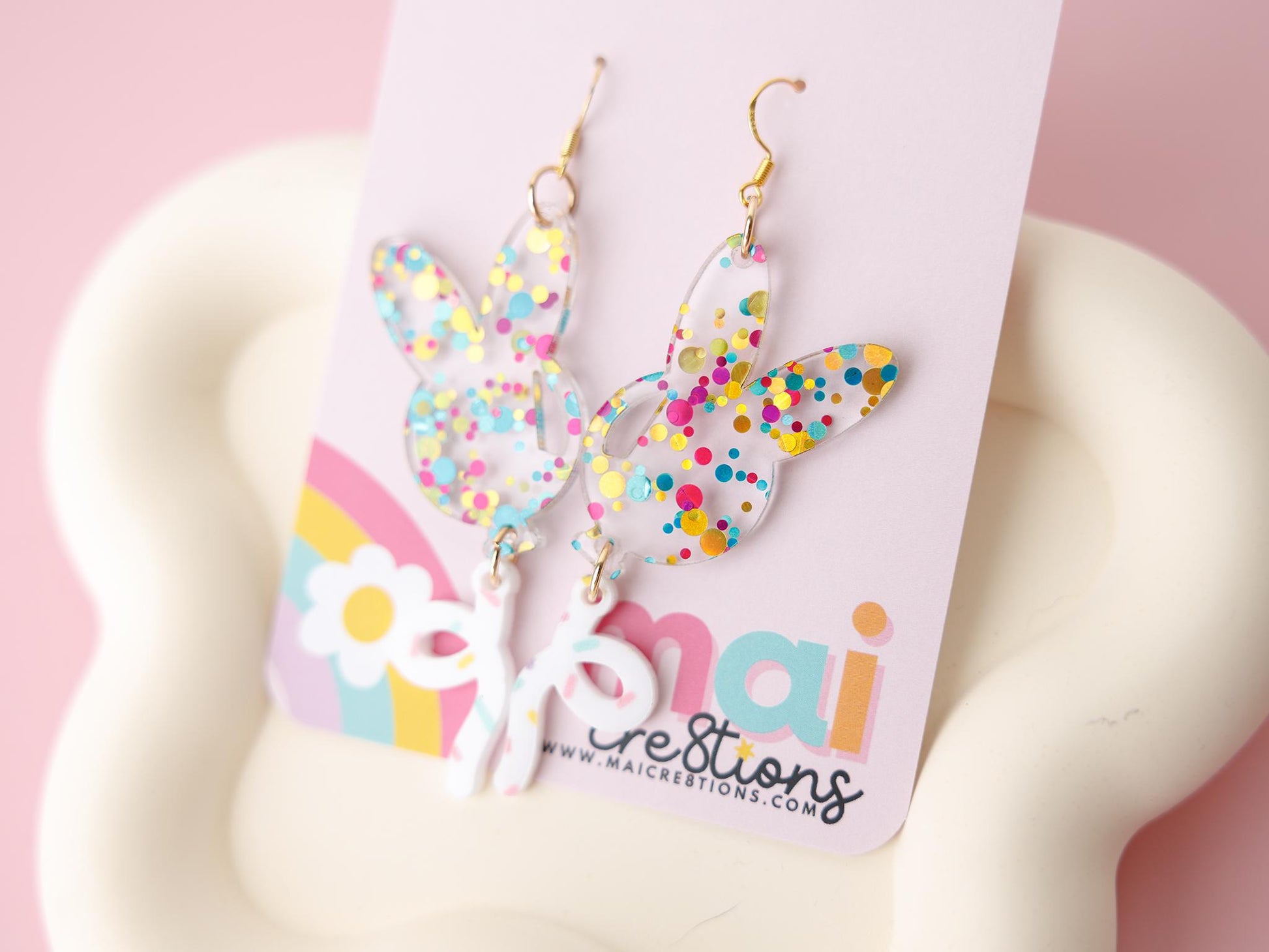 Bunny Balloons Earrings for women Gift for Mom Purple Spring earrings for girls