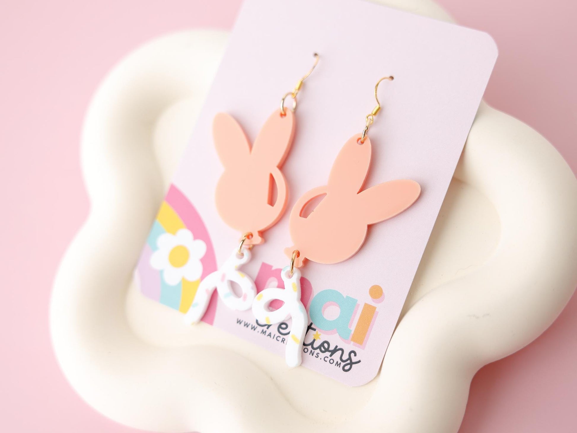 Bunny Balloons Earrings for women Gift for Mom Purple Spring earrings for girls