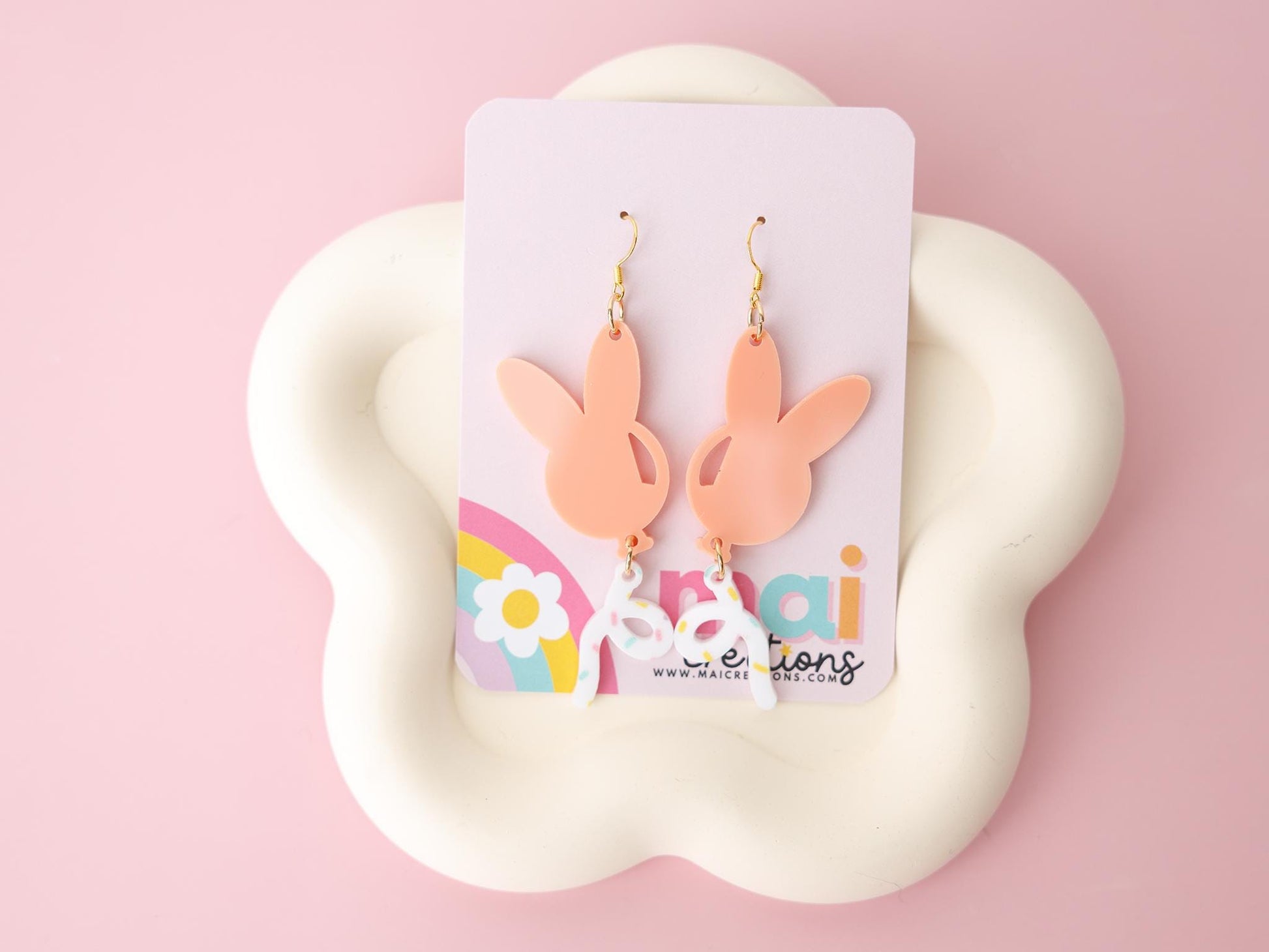 Bunny Balloons Earrings for women Gift for Mom Purple Spring earrings for girls