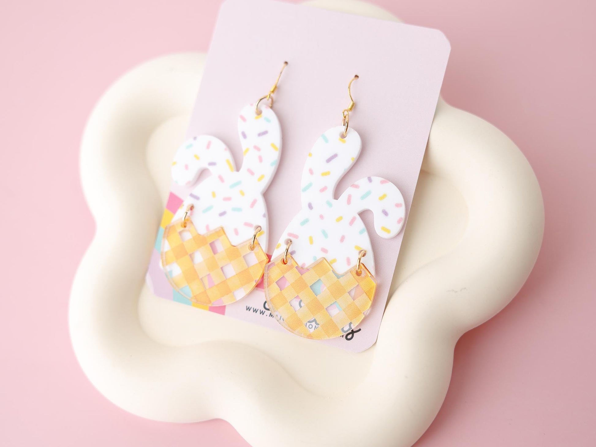 Bunny Head broken egg Earrings for women Gift for Mom