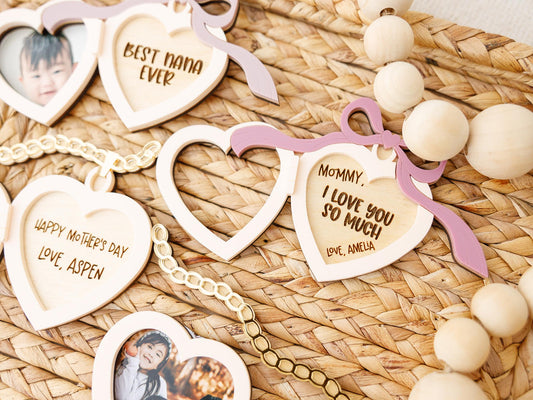 Heart Locket Photo Fridge Magnet Mothers Day Gift for Mom