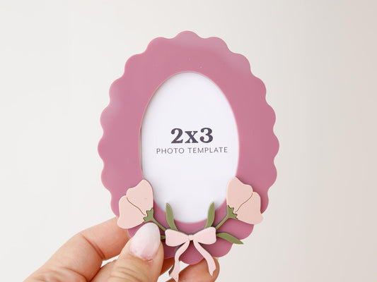 Mother's Day Photo Magnet Fridge Magnet Photo Mother's Day Gift for Mom Gift for Grandma Scallop oval flower photo frame