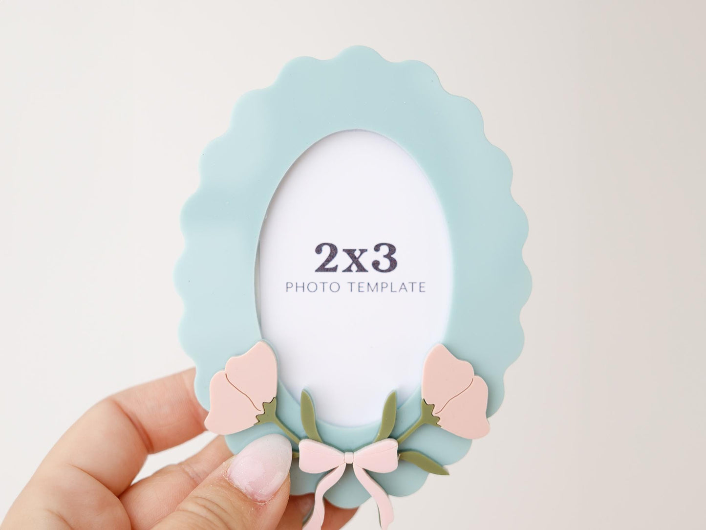 Mother's Day Photo Magnet Fridge Magnet Photo Mother's Day Gift for Mom Gift for Grandma Scallop oval flower photo frame