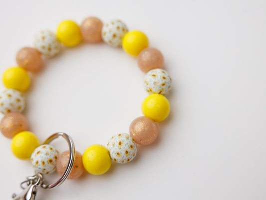 Sunflower Beaded Wristlet Keychain Summer Trendy Beaded wrislet