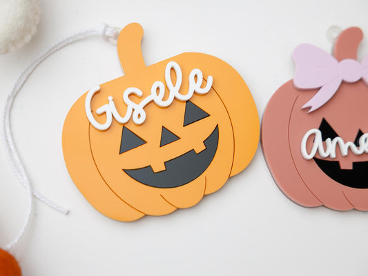 Halloween 2025 Pumpkin name tag