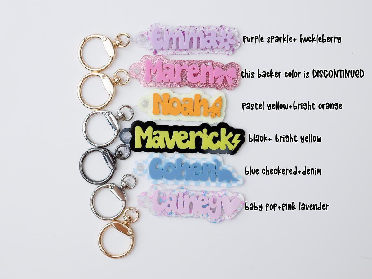 NEW Personalized Owala Name tag, keychain with symbol Water bottle Name Tag Cute keychain for kid Personalized gift for kids