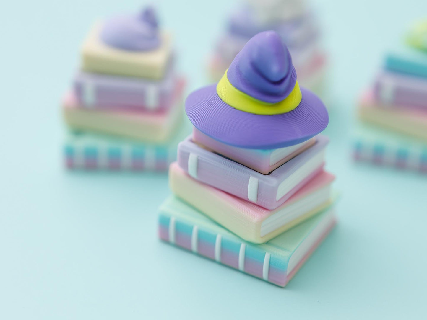 Enchanted Library Fidget Clicker Toy 3D printed book stacked fidget clicker