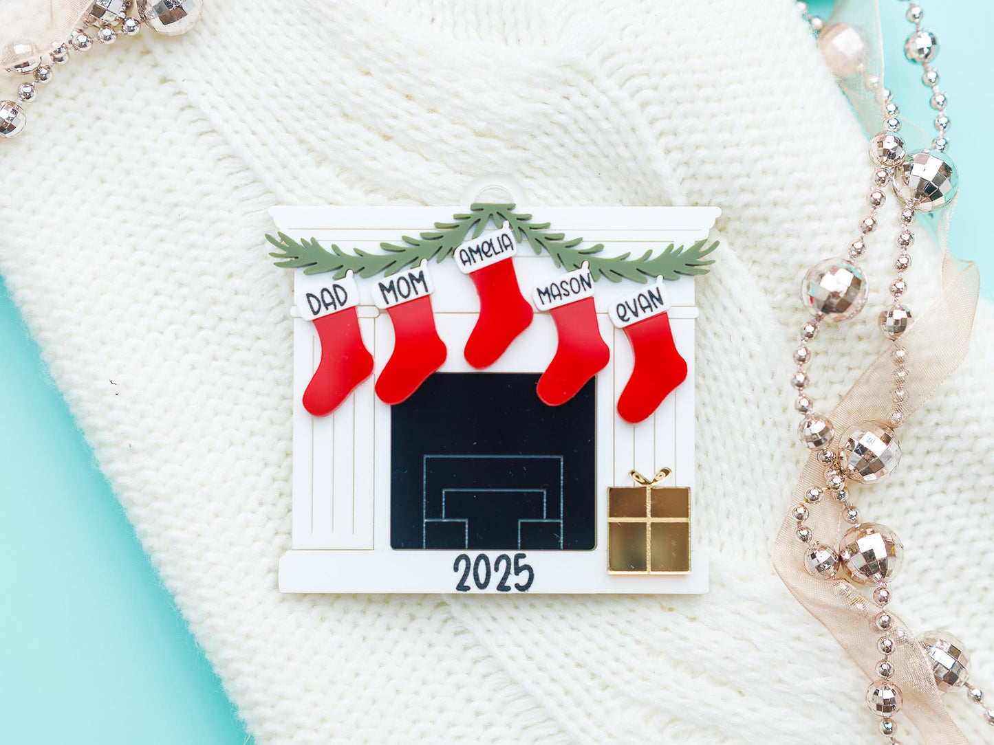 Christmas Fireplace Stocking ornament