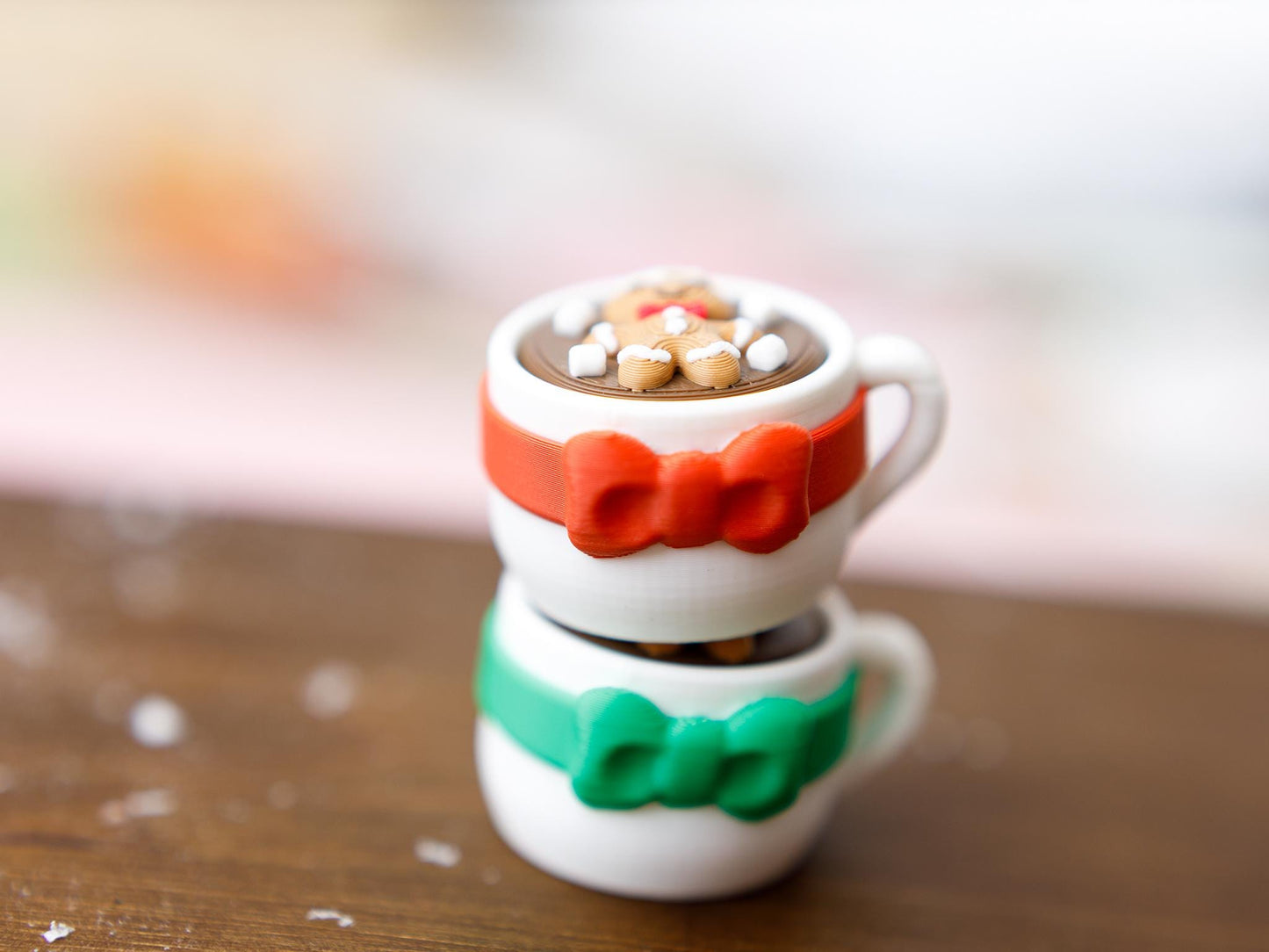 Hot Cocoa Fidget Clicker 3D printed Christmas Fidget Clicker Ginger Bread hot cocoa Snowman hot cocoa Bear hot cocoa fidget clicker toy